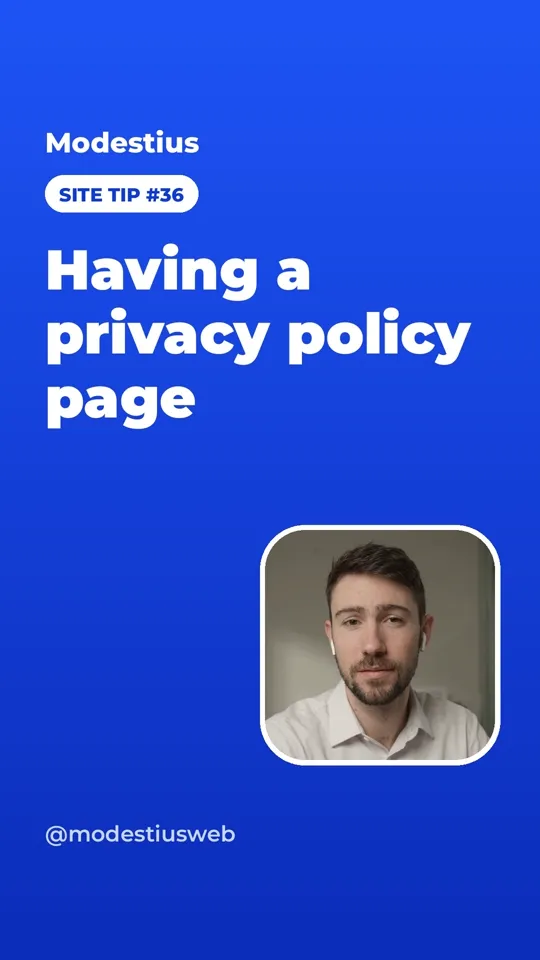 Having a privacy policy page