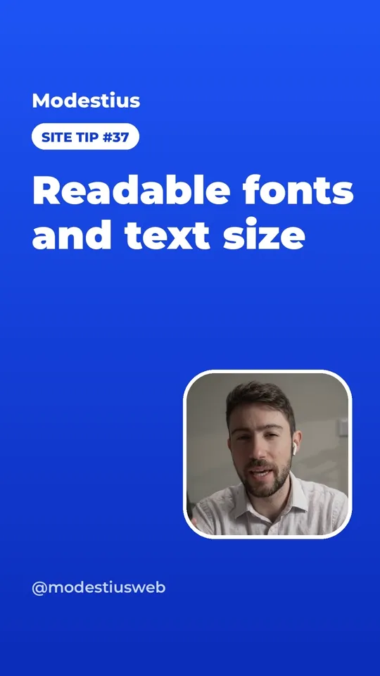 Readable fonts and text size